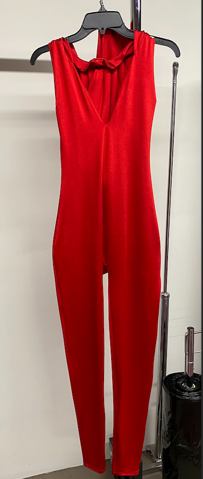 Red Hooded Jumpsuit