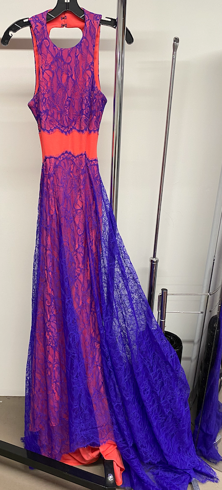 Coral / Purple Lace Gown