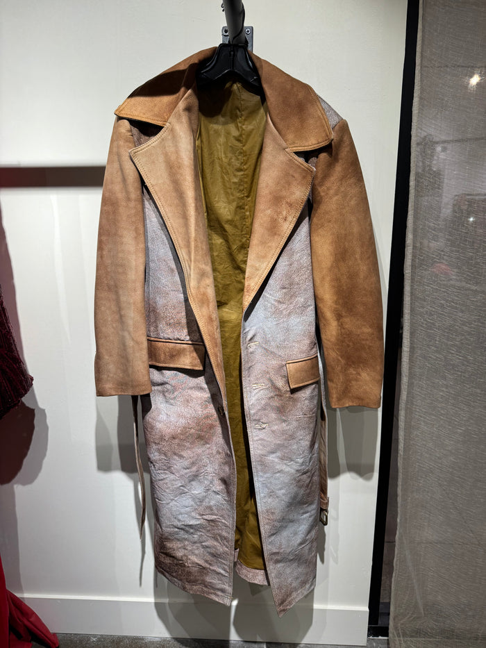Brown Leather Duster Coat