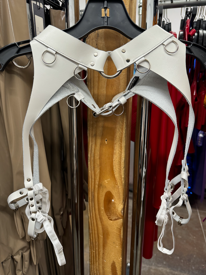 White Leather Lower Body Harness