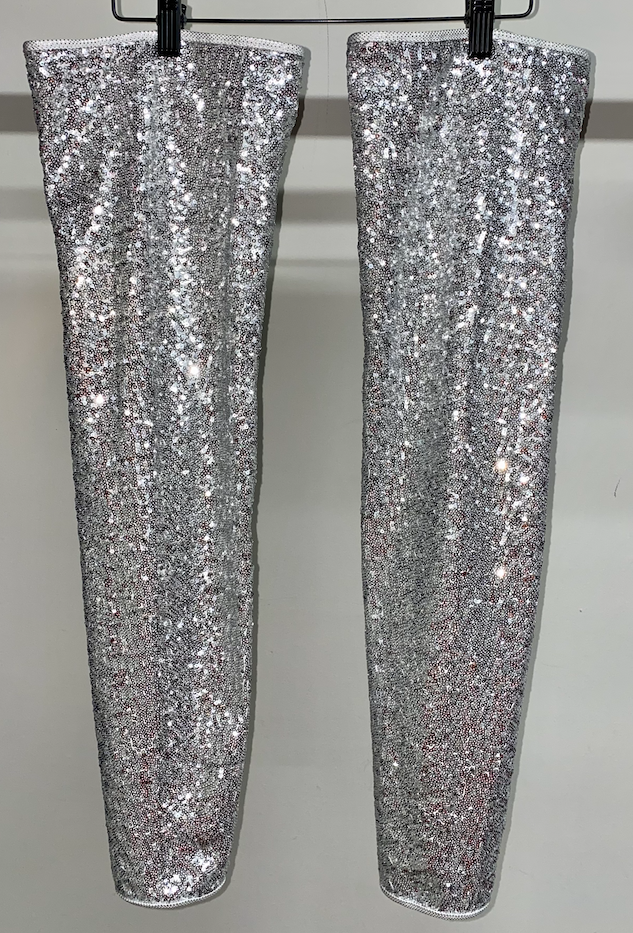 Silver Sequin Thigh Highs