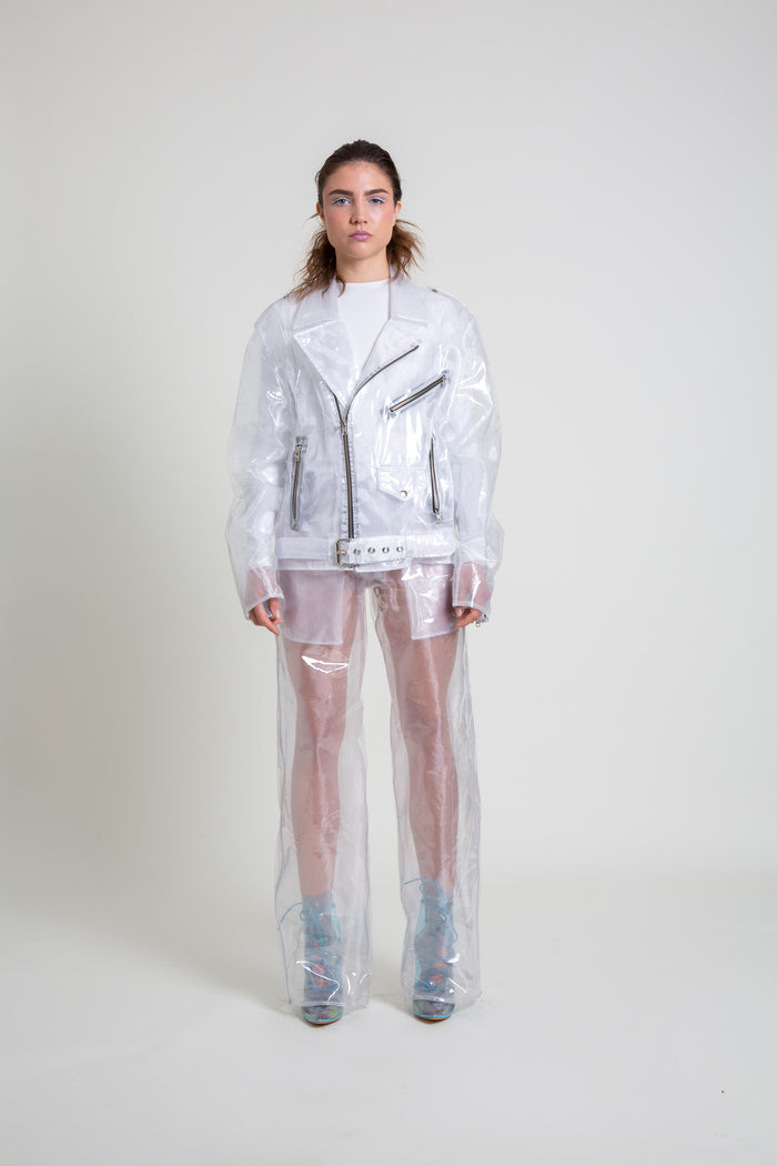 The Organza/Transparent Plastic Moto Jacket