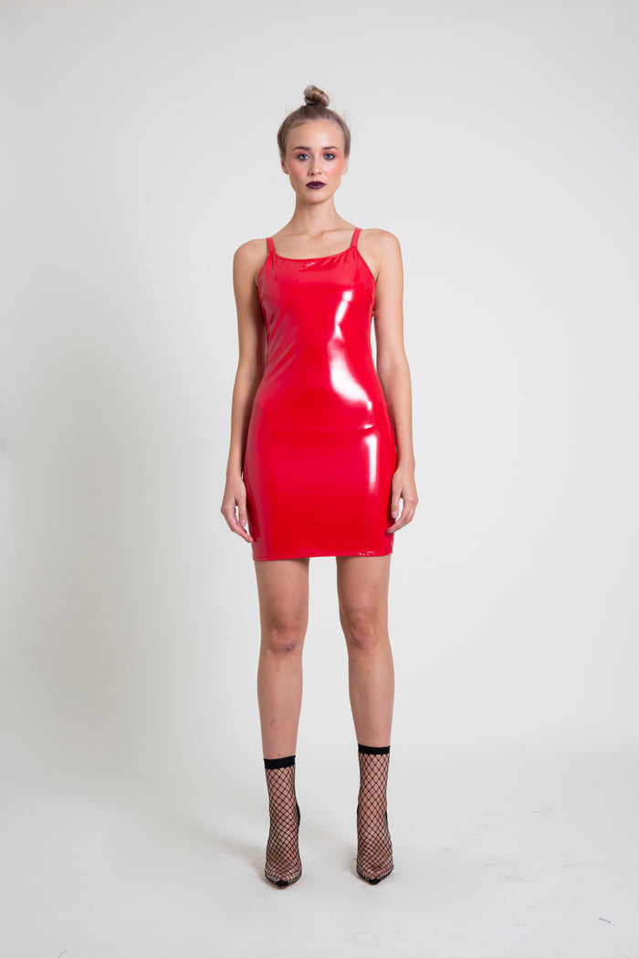 The Red PVC Mini Dress