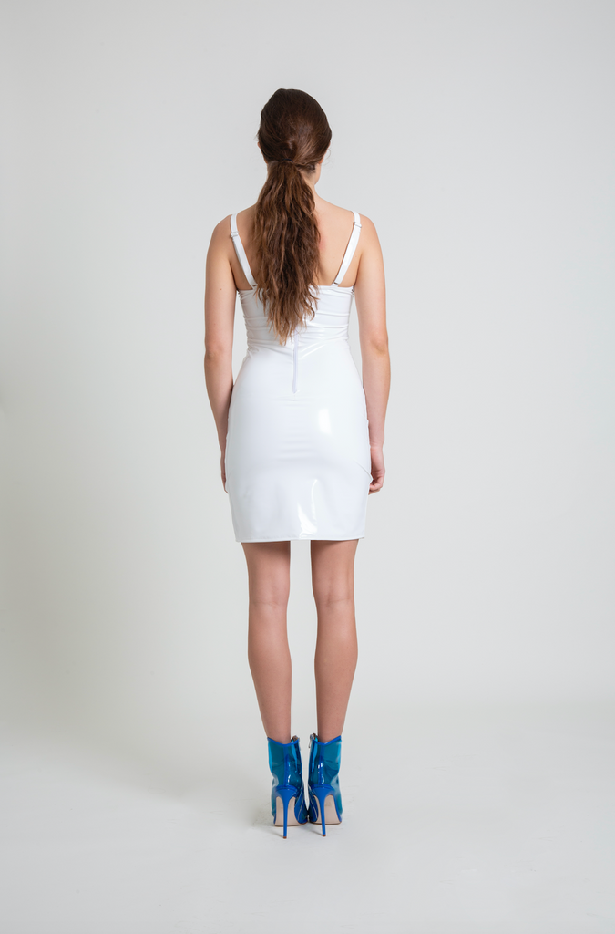 The White PVC Mini Dress