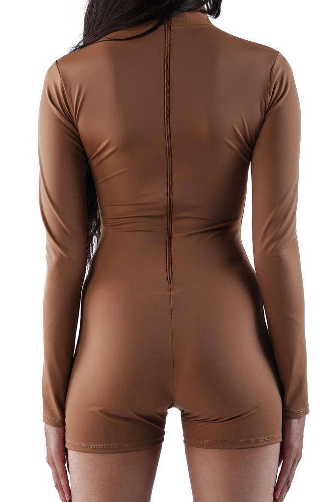 The Long Sleeve Romper - Nude 02